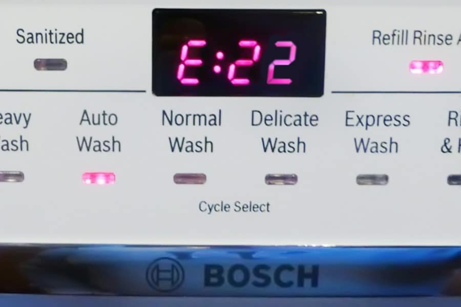 Ошибка E 22 в посудомойке Bosch